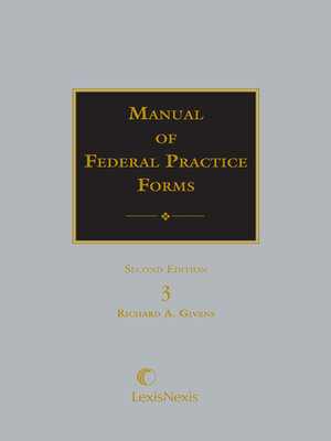 cover image of Manual of Federal Practice Forms